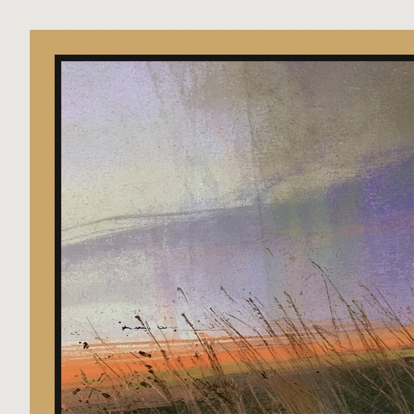 Trail Through Violet Skies - panoramic canvas and float frame detail