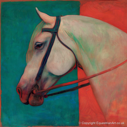 Crimson and Emerald Profile - horse breed art print and canvas by Lawrence Gable A.I