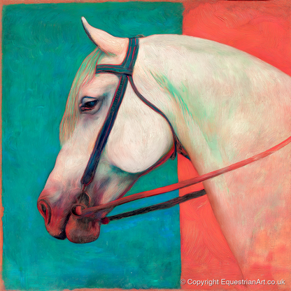 Crimson and Emerald Profile - horse breed art print and canvas by Lawrence Gable A.I