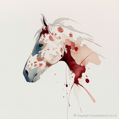 Crimson Appaloosa Profile - horse breed art print and canvas by Theodore Grant A.I