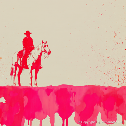 Crimson Frontier - western horse art print and canvas by Camilla Royston A.I