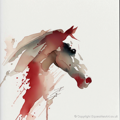Crimson Momentum - racing horse art print and canvas by Theodore Grant A.I