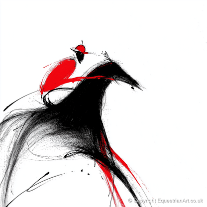 Crimson Pace - racing horse art print and canvas by Sebastian Vale A.I