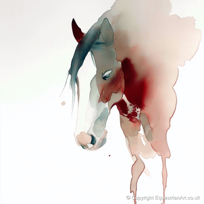 Crimson Silhouette - horse breed art print and canvas by Theodore Grant A.I