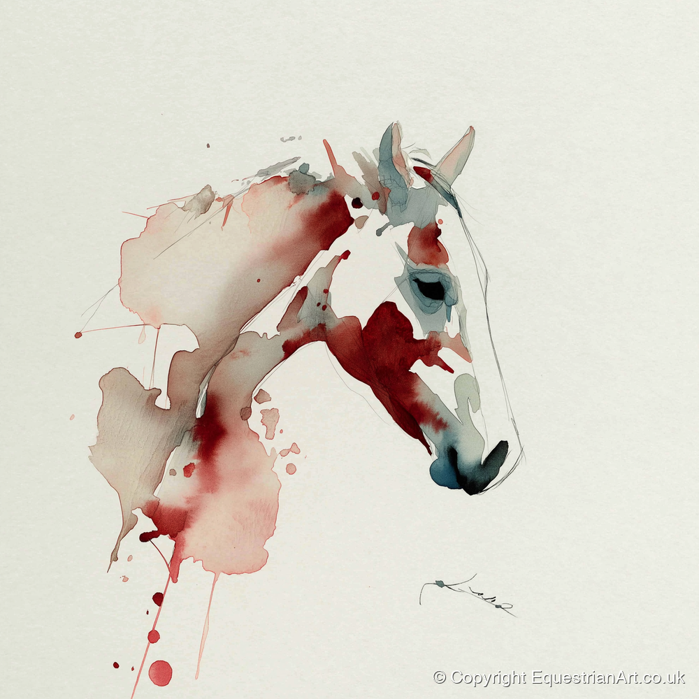 Crimson Spirit - horse breed art print and canvas by Theodore Grant A.I
