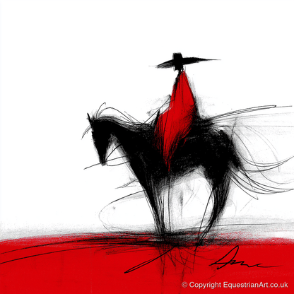 Crimson Vaquero - western horse art print and canvas by Sebastian Vale A.I