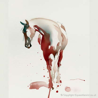 Crimson Wash Silhouette - horse breed art print and canvas by Theodore Grant A.I