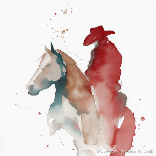 Crimson Western Spirit - western horse art print and canvas by Theodore Grant A.I