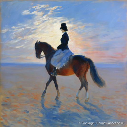 Dawn Elegance - dressage horse art print and canvas by Gabriel Hayes A.I