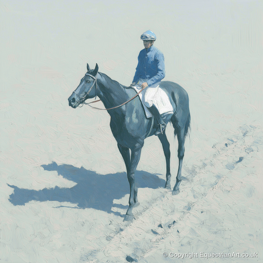 Dawn on the Gallops - racing horse art print and canvas by Oscar Pendleton A.I