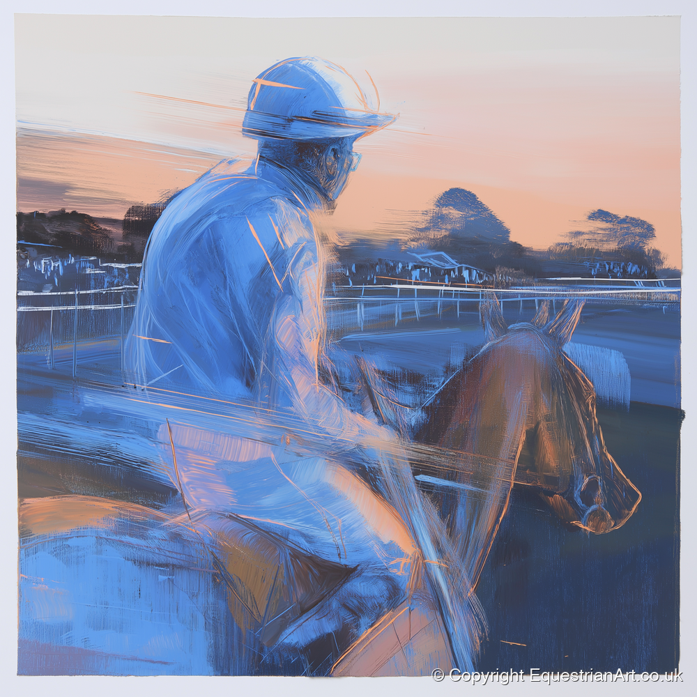 Dawn on the Gallops - racing horse art print and canvas by Charles Ashford A.I