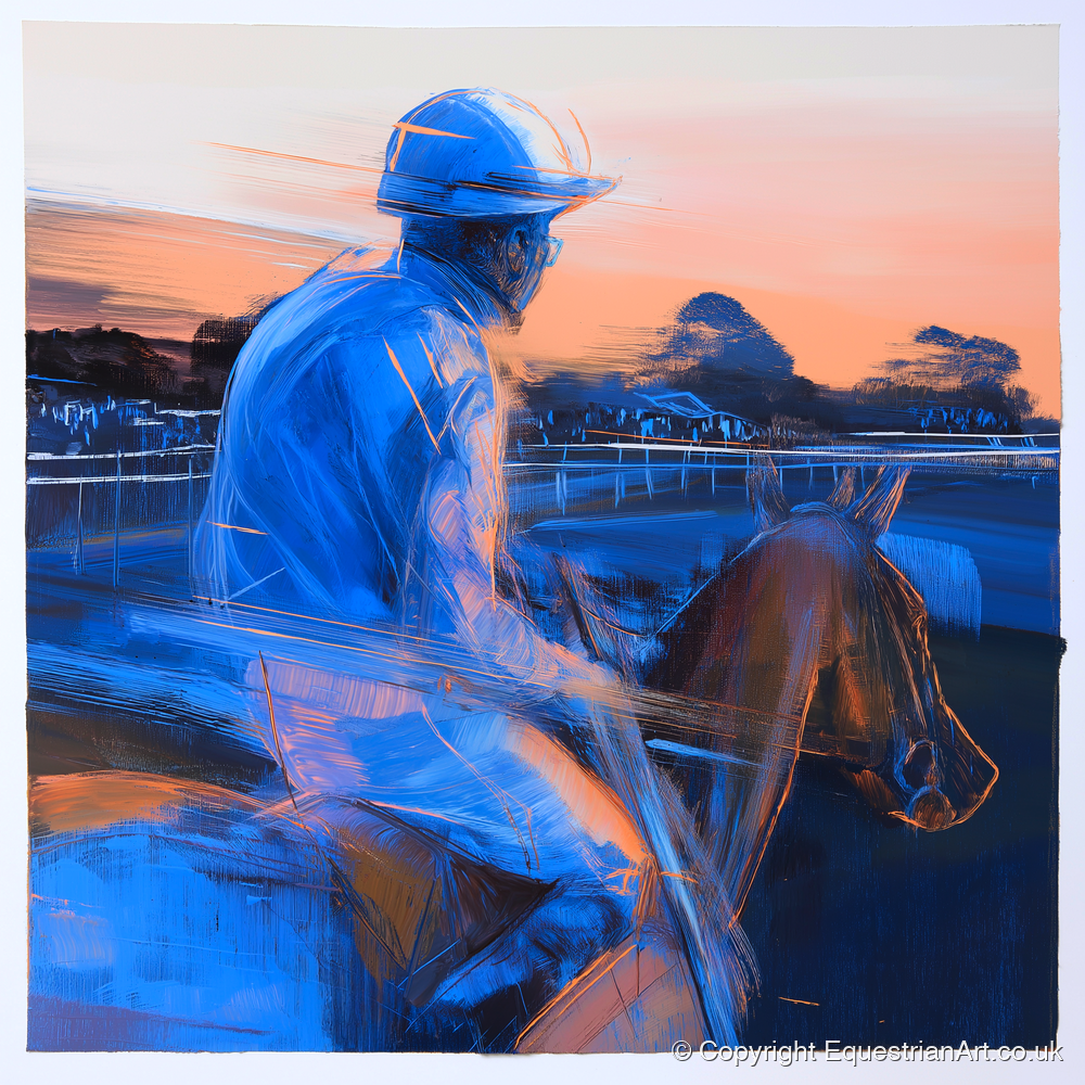 Dawn on the Gallops - racing horse art print and canvas by Charles Ashford A.I