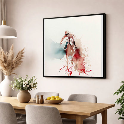 The Final Furlong racing horse wall art displayed in a dining room