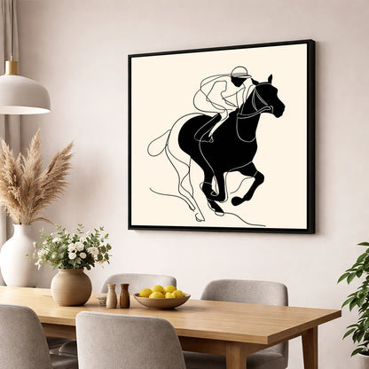 The Final Furlong racing horse wall art displayed in a dining room