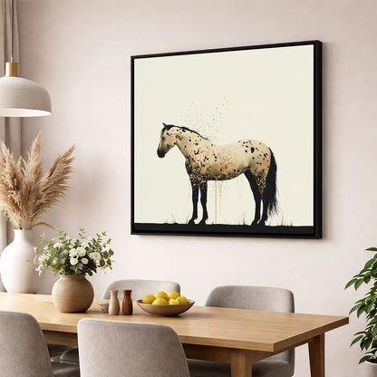 Gilded Appaloosa Elegance horse breed wall art displayed in a dining room