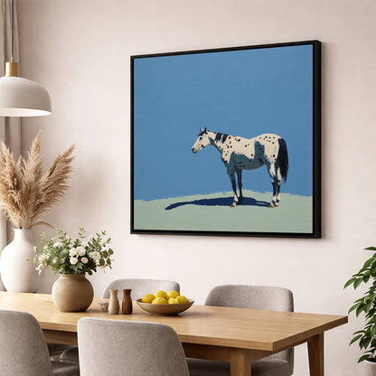 Appaloosa Under Azure Skies horse breed wall art displayed in a dining room