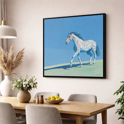 Appaloosa On The Ridge horse breed wall art displayed in a dining room