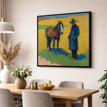 Quiet Western Companions western horse wall art displayed in a dining room