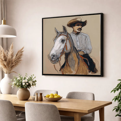 Soul of the West western horse wall art displayed in a dining room