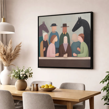 After the Last Race racing horse wall art displayed in a dining room