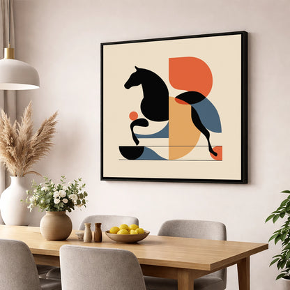 Retro Racing Form racing horse wall art displayed in a dining room