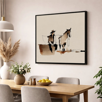 Rest on the Trail western horse wall art displayed in a dining room