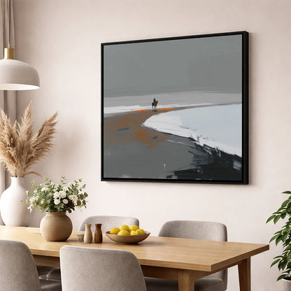The Solitary Hack horse landscape wall art displayed in a dining room