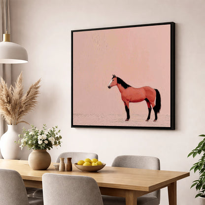 Serene Bay Contender racing horse wall art displayed in a dining room