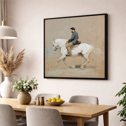 Collected Elegance dressage horse wall art displayed in a dining room