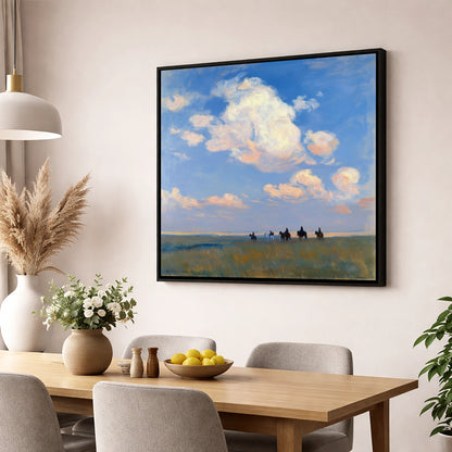 Endless Horizon Hack horse landscape wall art displayed in a dining room