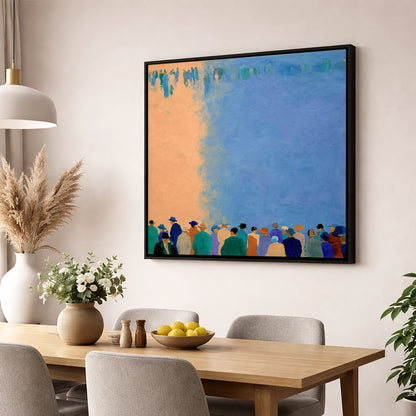 Waiting for the Field racing horse wall art displayed in a dining room