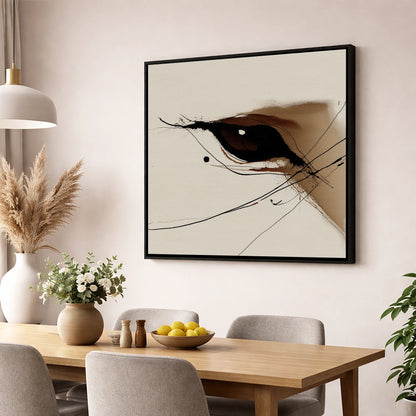 Soulful Equine Gaze horse portrait wall art displayed in a dining room