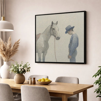 The Quiet Bond western horse wall art displayed in a dining room