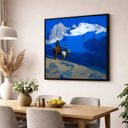 High Country Horizon horse landscape wall art displayed in a dining room
