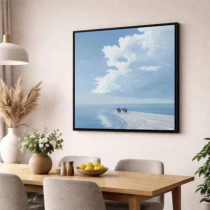 Edge of the Tide horse landscape wall art displayed in a dining room