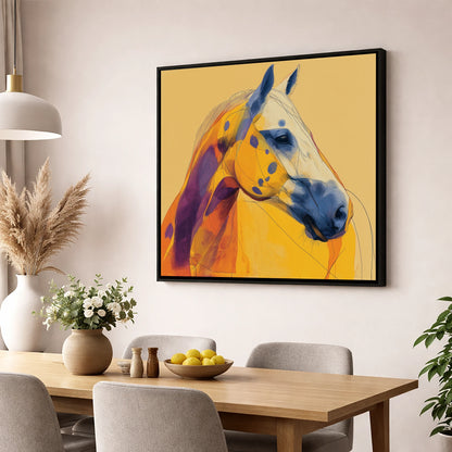 Radiant Appaloosa Profile horse breed wall art displayed in a dining room