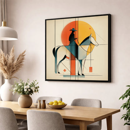 Structured Western Horizon western horse wall art displayed in a dining room
