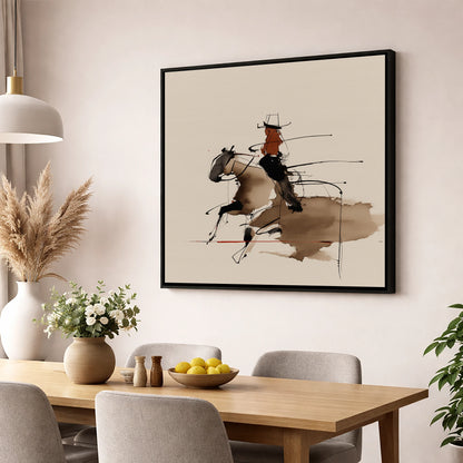 Fluid Western Motion western horse wall art displayed in a dining room