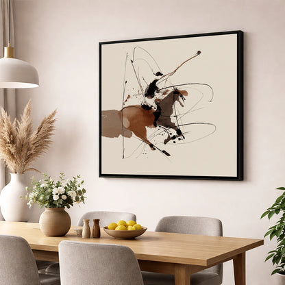 Untamed Ink Equine horse portrait wall art displayed in a dining room