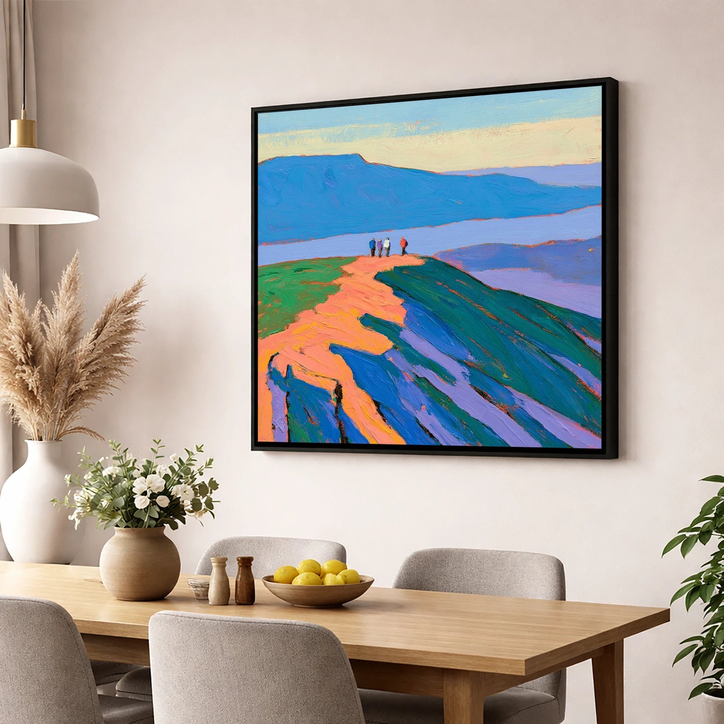 View From The Ridge horse landscape wall art displayed in a dining room