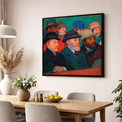 The Racing Crowd racing horse wall art displayed in a dining room