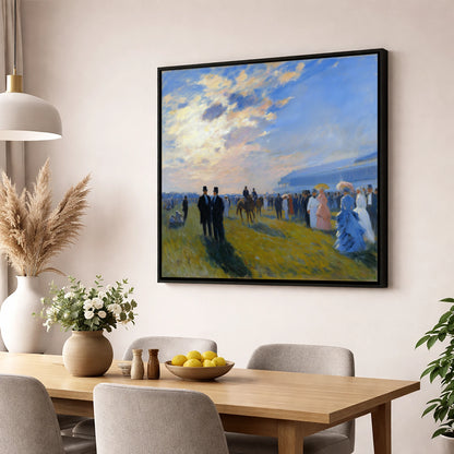 Society at the Races racing horse wall art displayed in a dining room