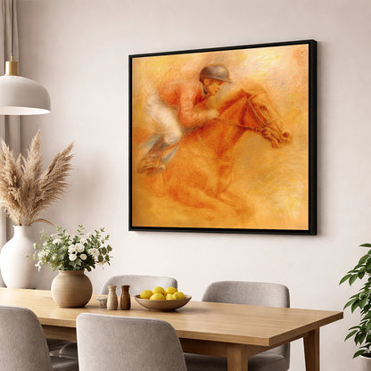 The Final Furlong racing horse wall art displayed in a dining room