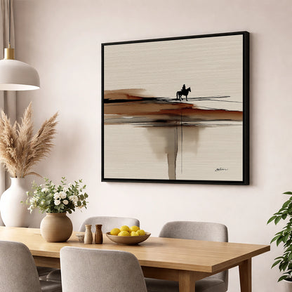 Horizon Rider western horse wall art displayed in a dining room