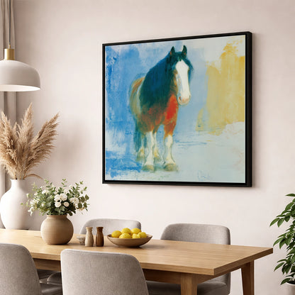 Ethereal Heavy Horse horse breed wall art displayed in a dining room