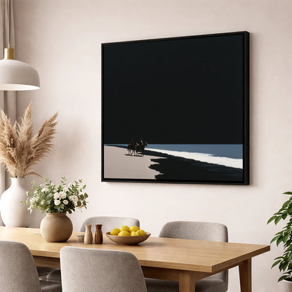 Obsidian Shores horse landscape wall art displayed in a dining room