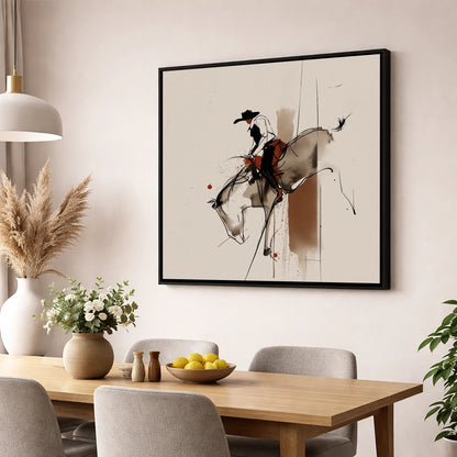 Raw Western Energy western horse wall art displayed in a dining room