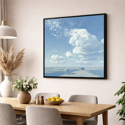 Beneath Endless Skies horse landscape wall art displayed in a dining room