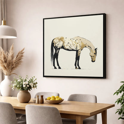 Gilded Appaloosa Elegance horse breed wall art displayed in a dining room