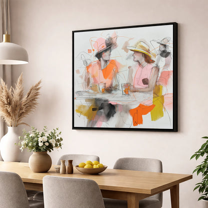 Between Races racing horse wall art displayed in a dining room